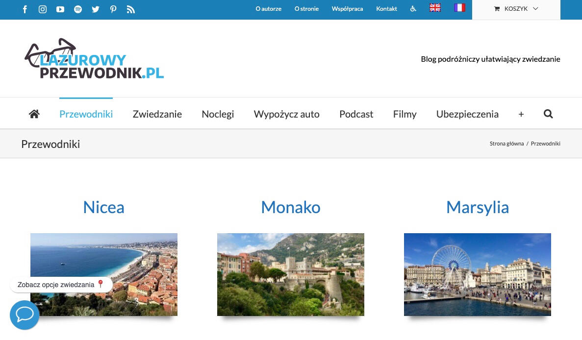 Strona internetowa Tomka – LazurowyPrzewodnik.pl